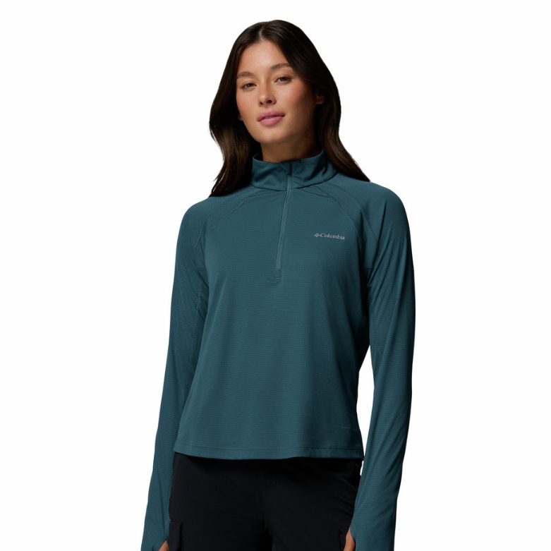 Columbia W Stealth Spring™ LS Half Zip Tee - Full Sleeve Top - Size Small - Small