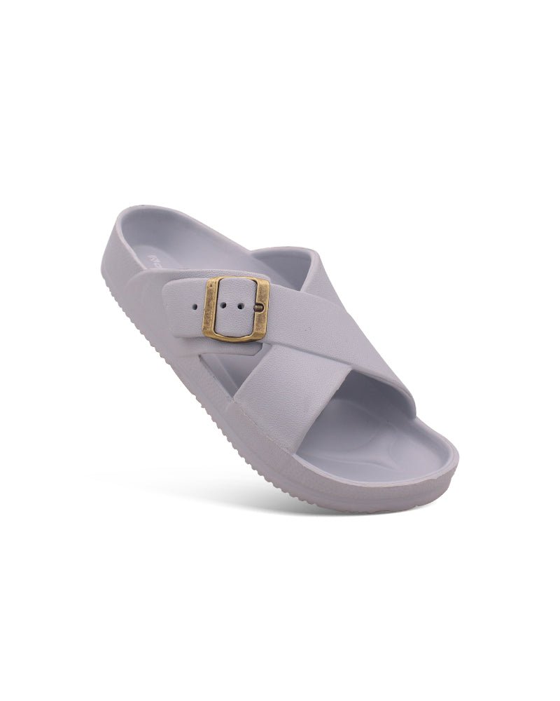 Men’s Cross-Strap Slides with Adjustable Buckle | Ergonomic EVA Sole