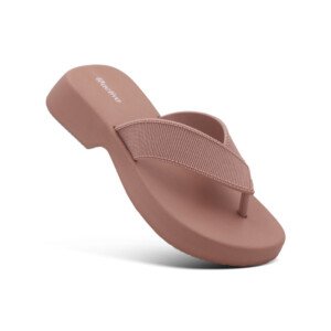 Women's V-Shape Grip Flip-Flops with Thick Heel