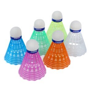 Badminton Plastic Shuttlecock (Pack of 6) (Pack of 2) - Rainbow