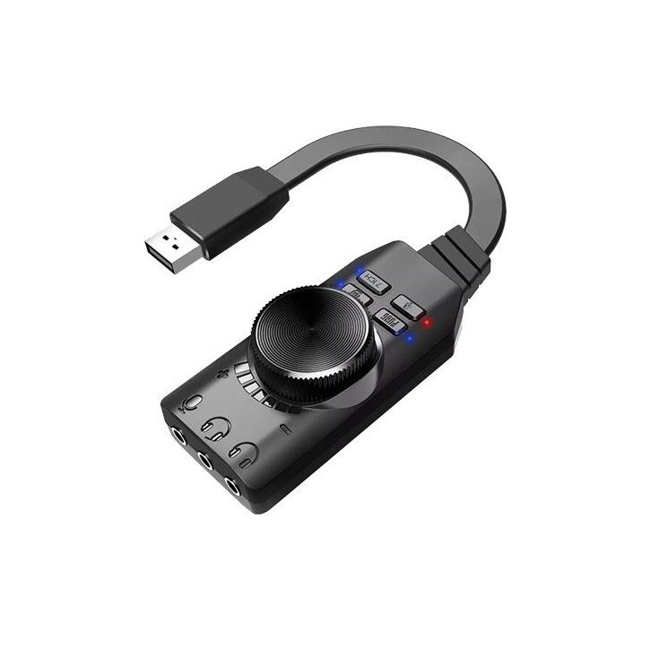Plextone GS3 Mark II Virtual 7.1 Channel USB Sound Card Adapter