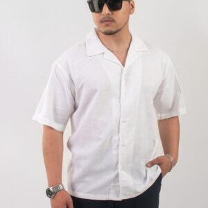 White Short-sleeve shirt summer shirt - Casual Shirt - Size XL