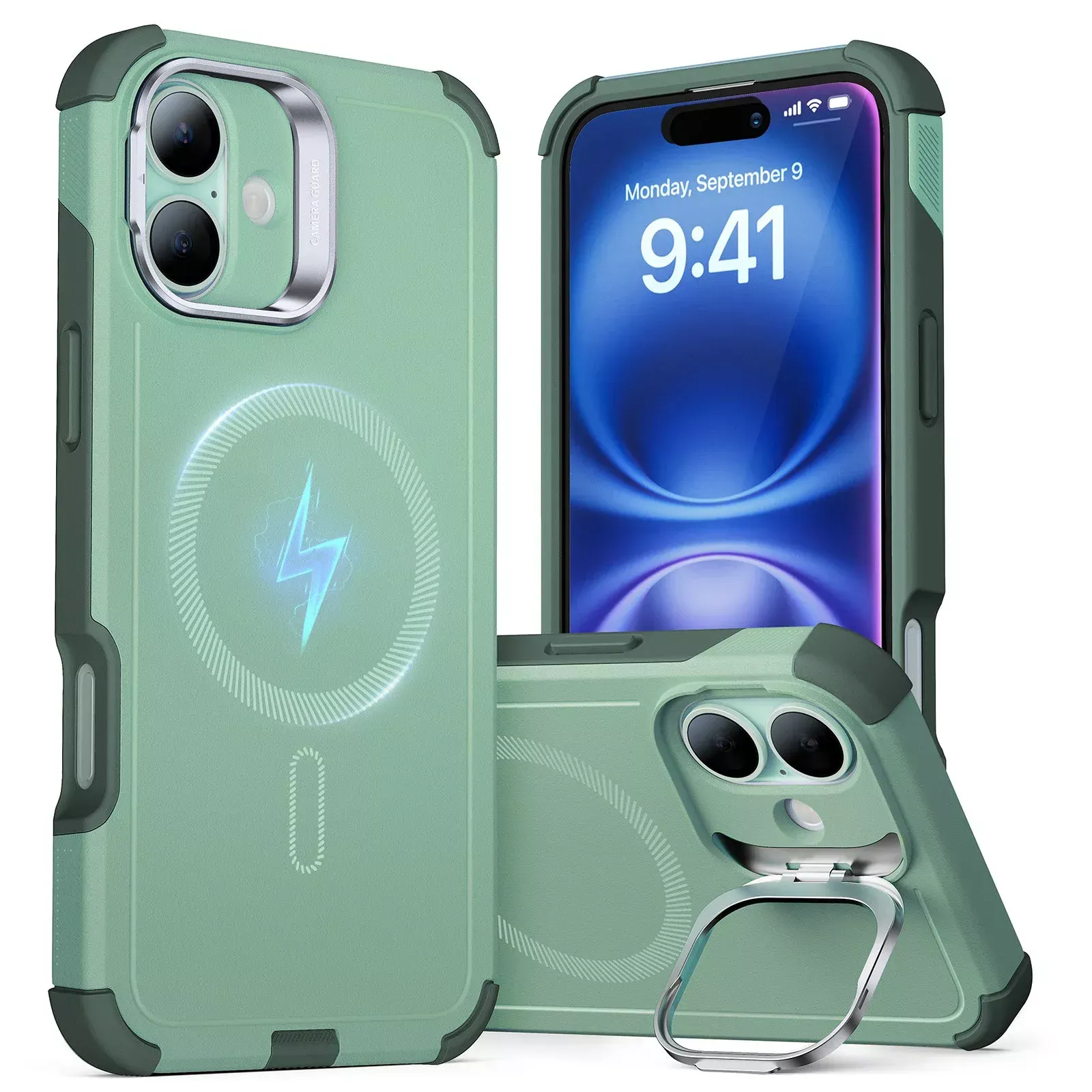 ESR iPhone 16 Cyber Tough Case with Stash Stand (HaloLock)
