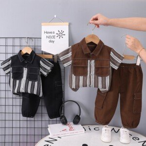 Korean Style Unisex Curved Knife Design Sweatpants For Kids - Sizes 100 cm(2 to 3 years), 110 cm(3 to 4 years), 120 cm(4 to 5 years), 130 cm (5 to 7 years) and more