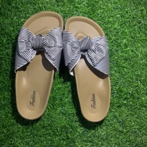 Beige Bow Design Women’s Comfort Slides