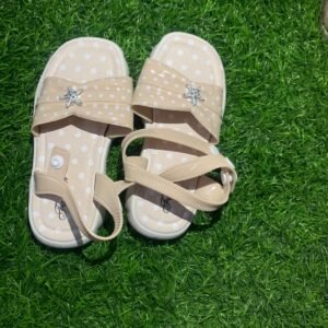 Beige Polka Dot Kids Sandals with Star Charm