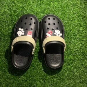Black Cartoon Paw Charm Crocs