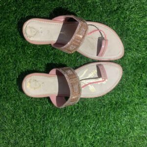 Pink Golden Fancy Women’s Ethnic Sandals