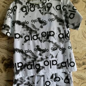 Black White Letter Print Kids T-Shirt Set