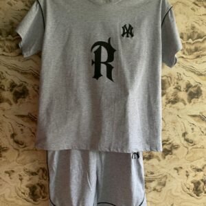 Grey Sports Letter Kids T-Shirt and Shorts Set