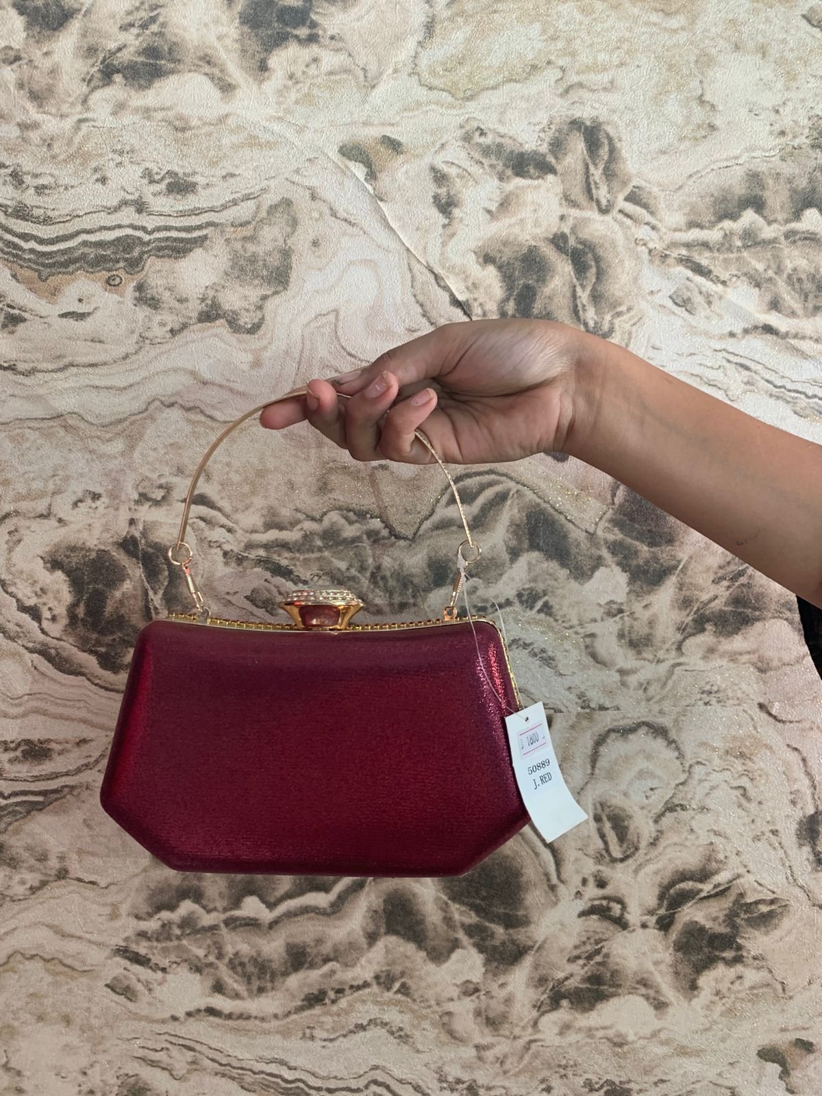 Burgundy Glossy Party Clutch