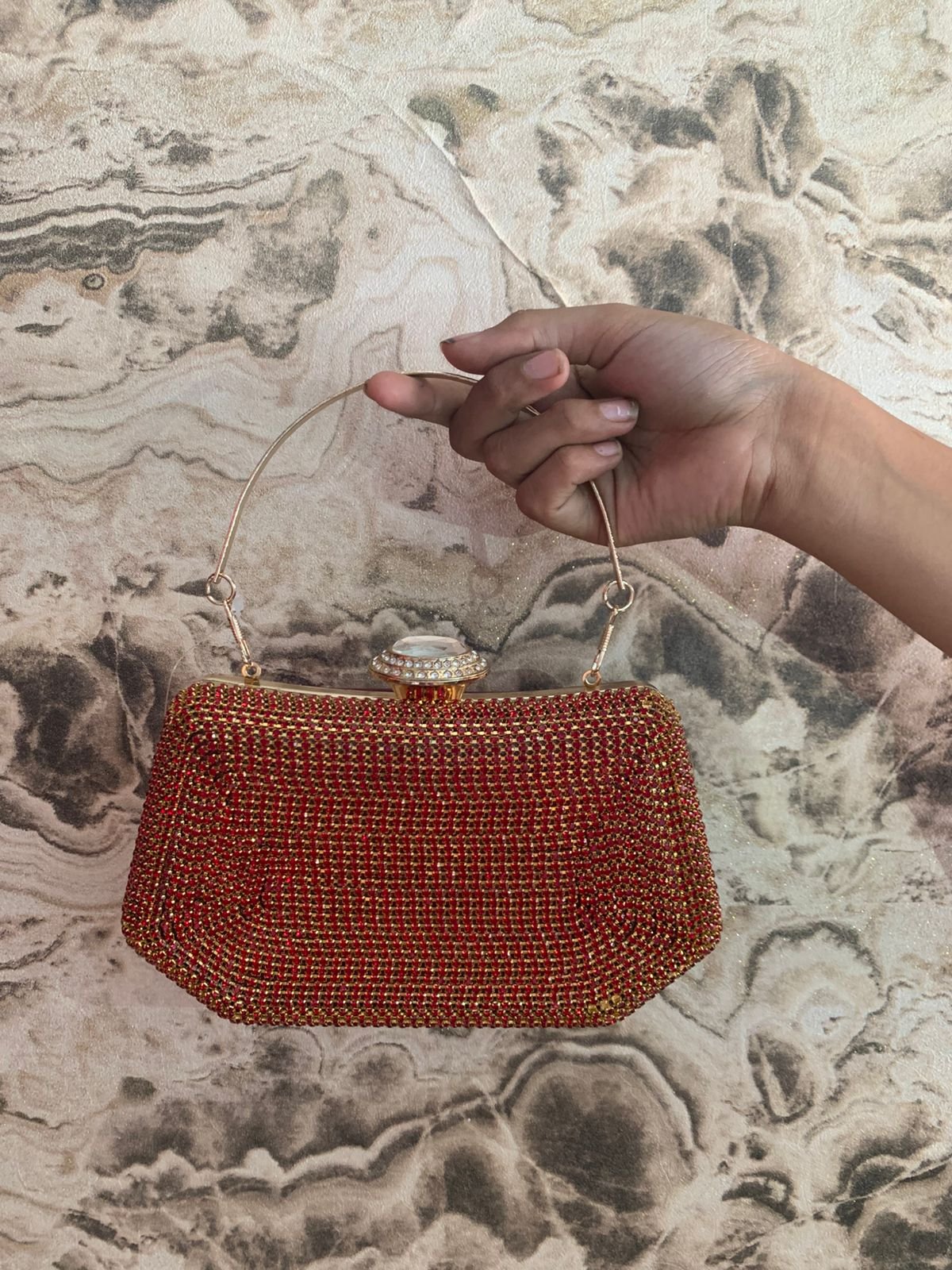 Burgundy Glossy Party Clutch - Image 2