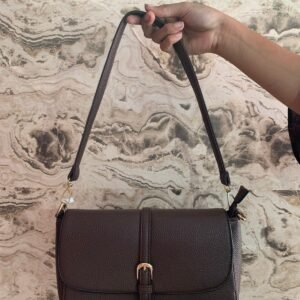 Dark Brown Buckle Shoulder Bag